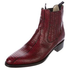 Office of Angela Scott Python Ankle Boots